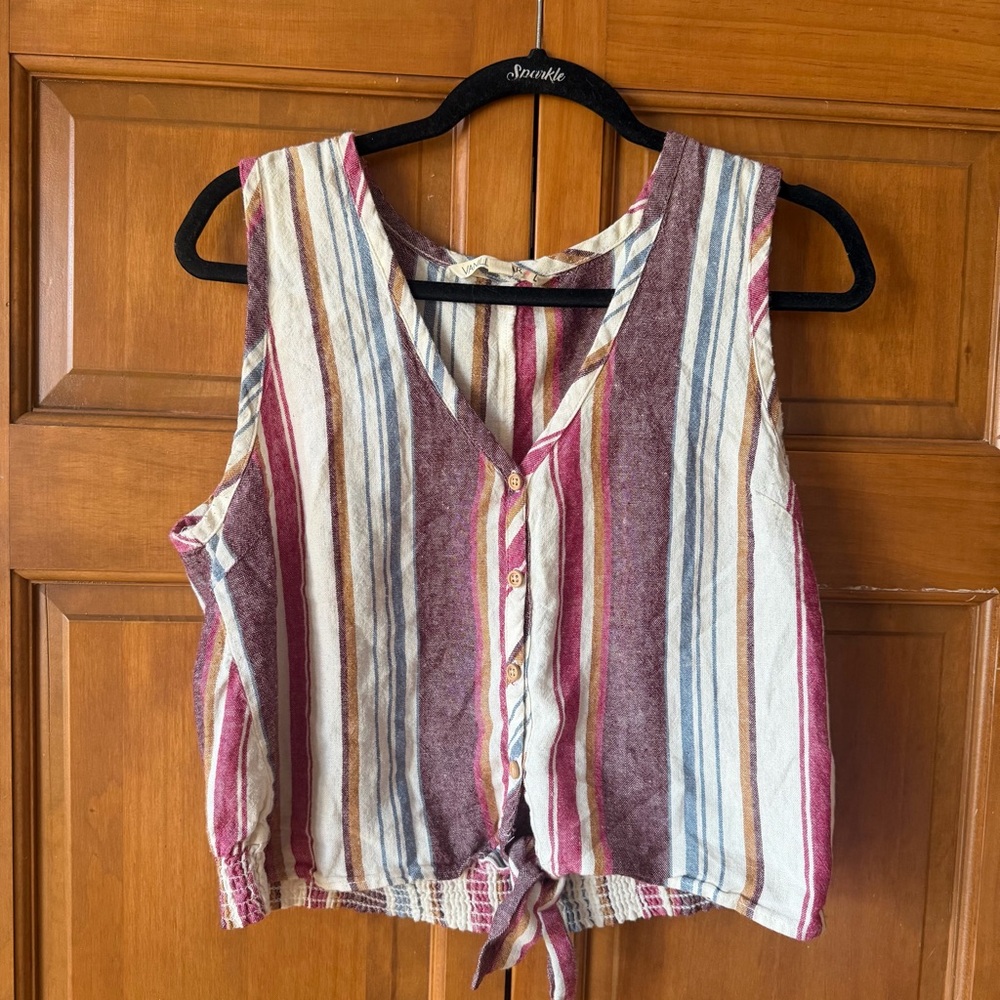 Vanilla Star Multicolor Striped Tank Top